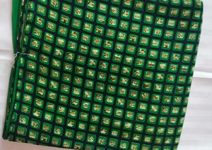 GREEN PATTERNED SAREE 💚💙