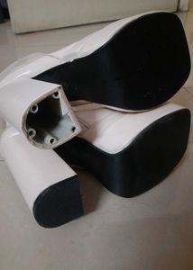 Cream Platform Boots