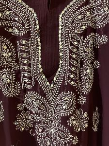 New Mirror Work Chikankari Kurti With Inner