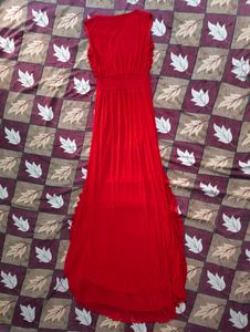 Red Ruffled Maxi Night Dress