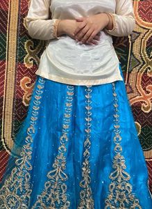 Lehenga With Long Choli And Dupatta