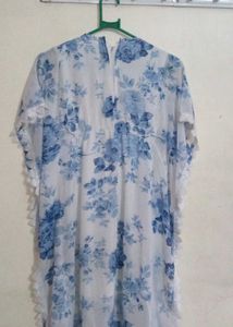 Blue And White Floral Dress👗