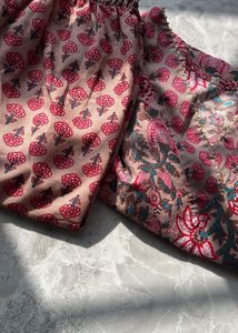 Red Patterned Pajama Set