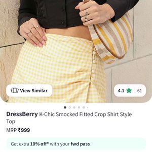 K-Chic Smocked Fitted Crop Shirt StyleTop