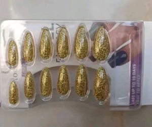 Golden Nail Extensions