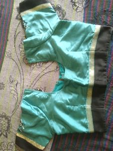 Black And Seagreen Combination Blouse