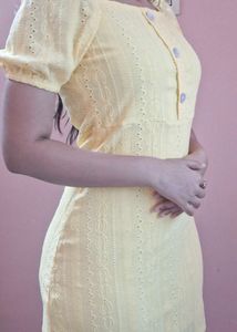 Yellow Mini Embroidered Dress