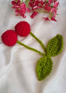 Crochet Cherry Hair Clips - Handmade Accessories