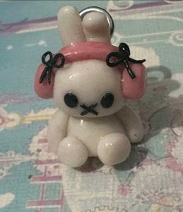 Cute Bunny Charm Keychain