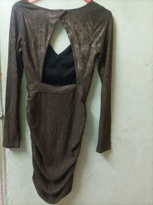 Sparkly Bronze Bodycon Mini Dress