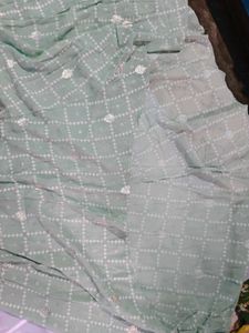 Mint Green Checked Fabric