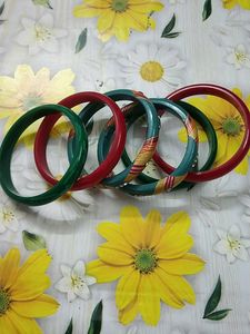 Set Of Bangles Two Are Made Of Rajasthani Lac