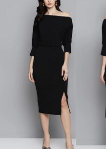 Elegant Black Midi Dress