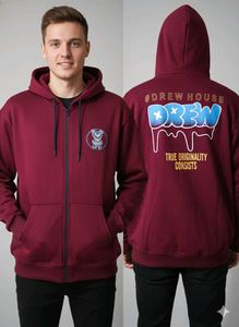 Burgundy Zip-Up Hoodie