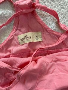 Coral Cropped Tank Top with Strappy Back
