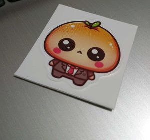 Cute Sulky Orange stickers - Set Of 5 Pcs