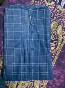 WROGN Men&#39;s LARGE Navy Blue Checkered Shirt