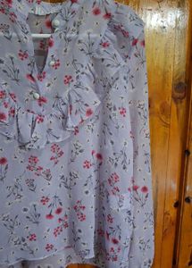 Floral Ruffle Blouse