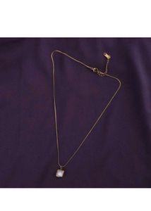 palmonas white square Gold Chain Necklace