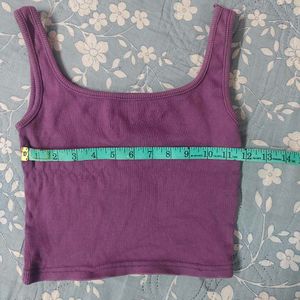 Purple Ribbed Tank Top