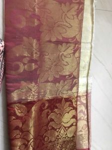 Brand New Cotton Saree + Blouse With Zari Thread