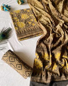 Green Printed Cotton Suit