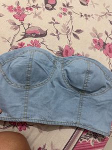 Denim Bandeau Top, Brand New