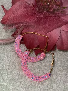 Combo Of Two Beautiful Shimmery, Pink Circle Earri