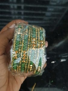 Green &amp; Gold Bangle Set