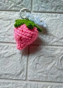Crochet Strawberry keychain