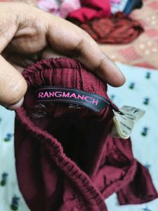 Rangmanch Pure cotton Brownish Maroon Chudidar