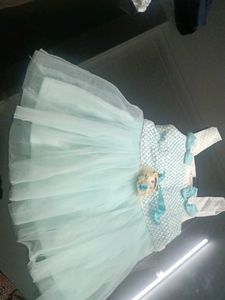 Light Blue Soft Frock New Born Baby Girl