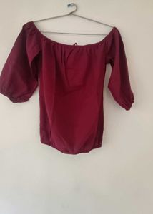 Maroon Off-the-Shoulder