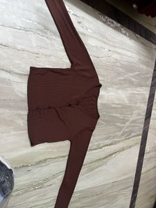: Chocolate Brown Ribbed Cardigan - Cozy &amp; Chic