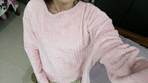 Pink Plush Pullover Sweater