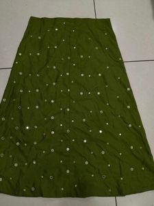 Olive Green Mirror Work Lehnga 💚🪞