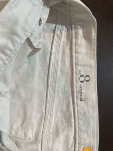 White Ripped Denim Shorts