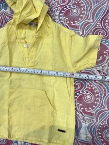 Boys Yellow Hoodie Tee and Cargo Pants Set