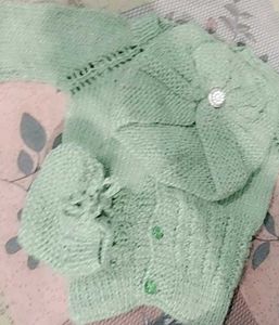 Handmade Mint Green Knit Cardigan