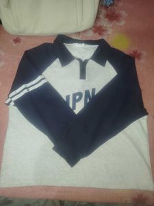 Navy &amp; White Long Sleeve Polo