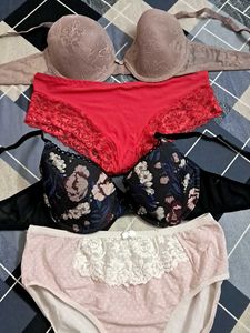combo Of Four Imported Fabric Bra N Panty