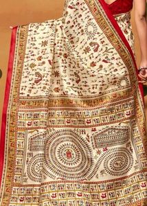 Block Print Ikat Saree 🩷