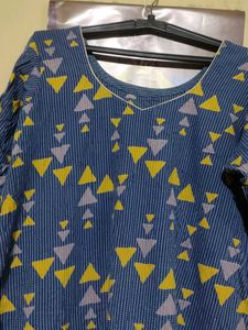 Blue &amp; Yellow Kurti With Pant Combo