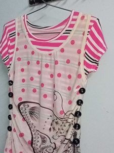 Cute Pink  White Top Dress Western Girl Donate