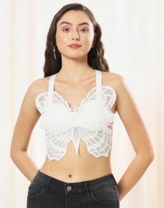Viral White Lace Butterfly Bralette