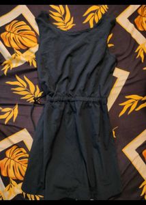 Comfy Sleeveless Drawstring Waist Dress