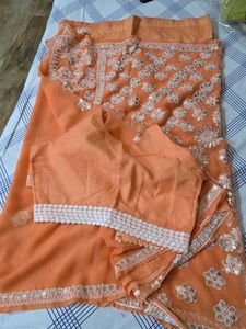 lucknowi Chikankari with hand work gotta Patti