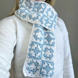 Handmade Crochet Granny Square Scarf