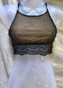 I. BLACK AND GOLDEN SEXY CROP TOP