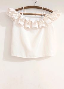 Cute Off Shoulder Frill Top